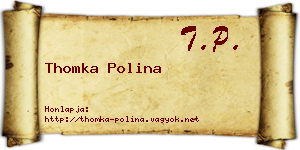Thomka Polina névjegykártya